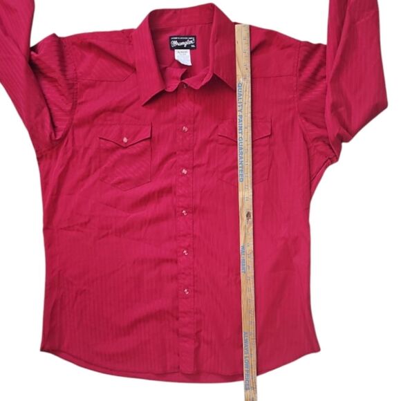 Wrangler Retro 80s Red Western Pearl Snap Button Shirt Sz XL Cowboy Rodeo - Picture 10 of 13